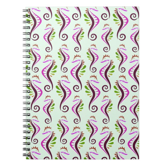 Seahorses Seamless Pattern  Notebook (Front)