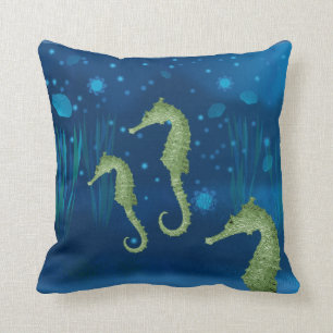 Seahorses Throw Pillow