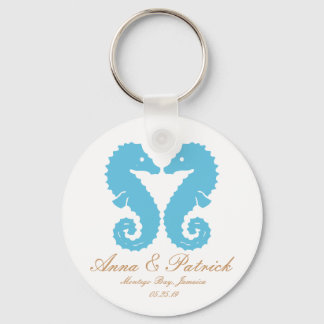 Seahorses Wedding Favour Personalized Key Ring