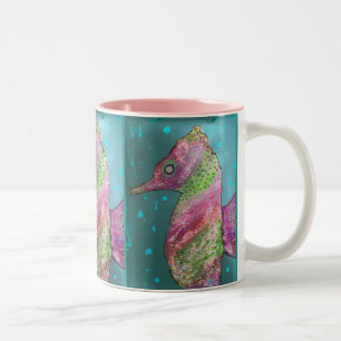 SEAHORSING SPARKLE.. Two-Tone COFFEE MUG