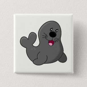Seal 2 Inch Square Button