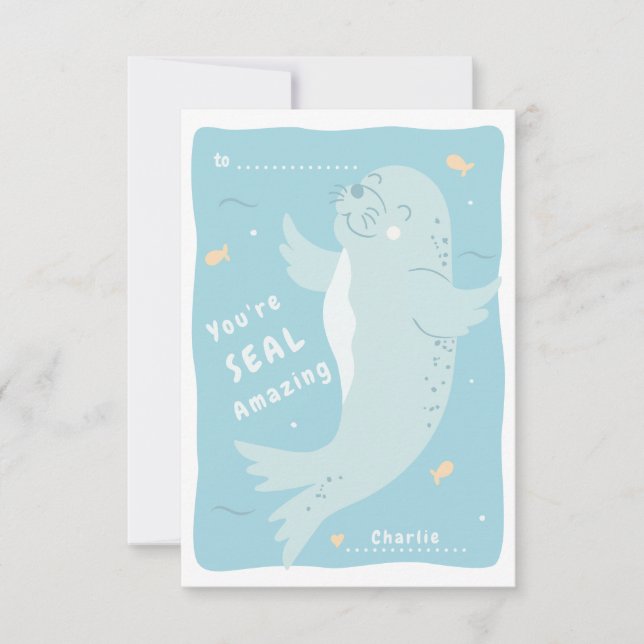 Seal Amazing Classroom Valentine Card (Front)