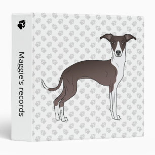 Seal And White Italian Greyhound With Custom Text Binder