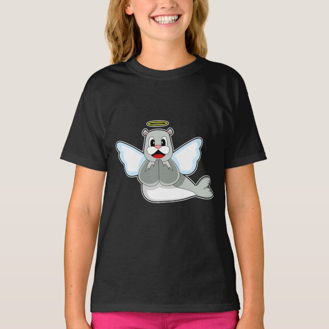 Seal Angel Angel wings T-Shirt (Front)