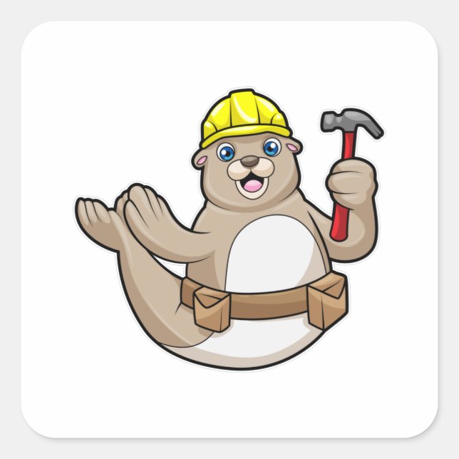 Seal as Carpenter with Hammer & Hat (Front)