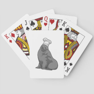 Seal as Cook with Chef hat Playing Cards