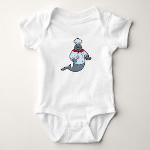 Seal as Cook with Pan & Spatula Baby Bodysuit