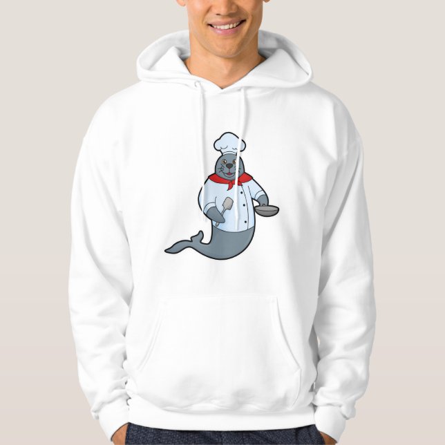 Seal as Cook with Pan & Spatula Hoodie (Front)
