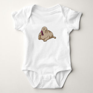 Seal as Hairdresser with Comb Baby Bodysuit