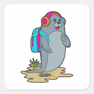 Seal as Hiker with Backpack