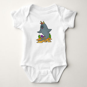Seal as King with Crown Baby Bodysuit