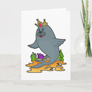 Seal as King with Crown Card