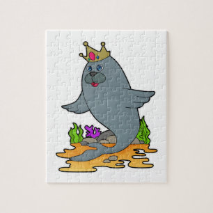 Seal as King with Crown Jigsaw Puzzle