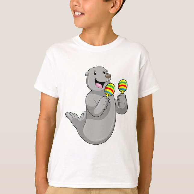 Seal as Musician with Maracas T-Shirt (Front)
