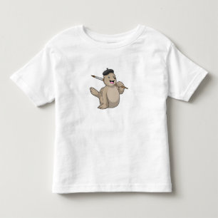 Seal as Painter with Paint brush Toddler T-shirt