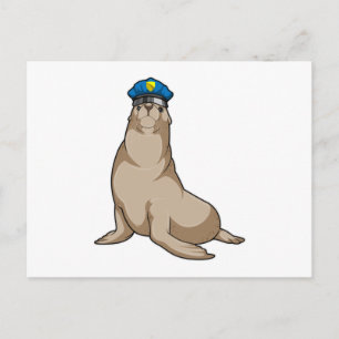 Seal as Police officer Postcard