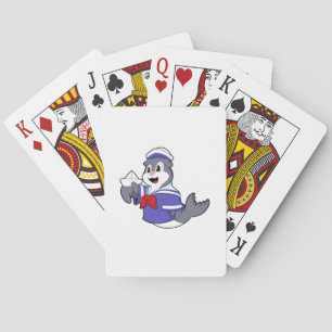 Seal as Sailor with Boat Playing Cards