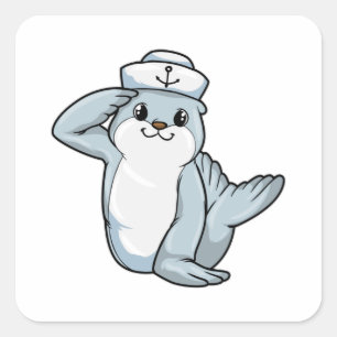 Seal as Sailor with Sailor hat