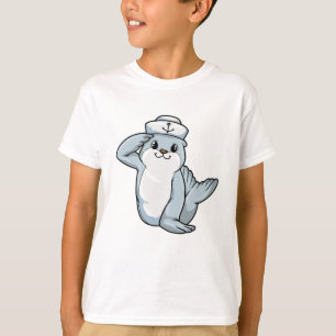 Seal as Sailor with Sailor hat T-Shirt