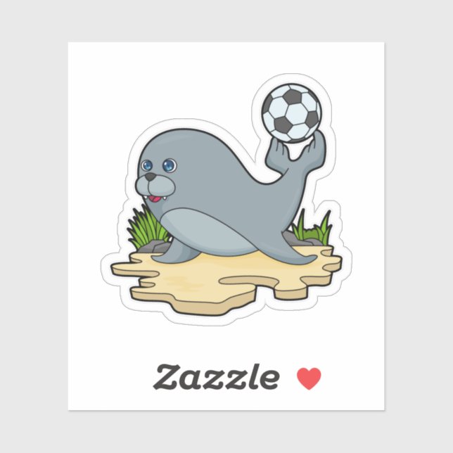 Seal as Soccer player with Soccer (Sheet)