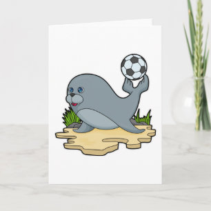 Seal as Soccer player with Soccer Card