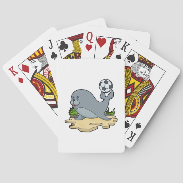 Seal as Soccer player with Soccer Playing Cards (Back)