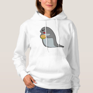 Seal at Eating with Burger Hoodie