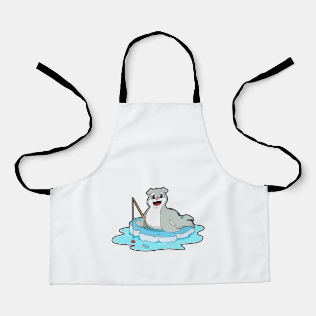 Seal at Fishing with Fishing rod Apron (Front)