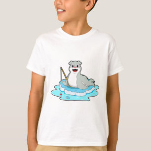 Seal at Fishing with Fishing rod T-Shirt