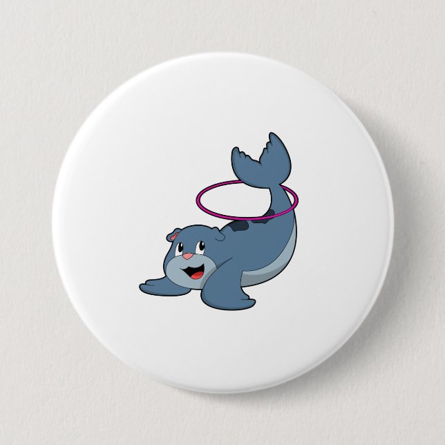 Seal at Fitness with Fitness tires.PNG 3 Inch Round Button (Front)