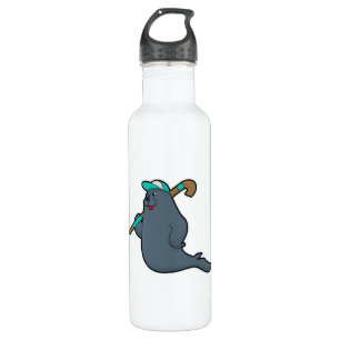 Seal at Hockey with Hockey stick 710 Ml Water Bottle