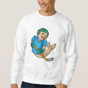 Seal at Ice hockey with Ice hockey stick Sweatshirt