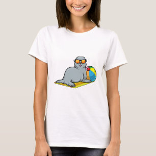 Seal at Sunbathing with Water polo