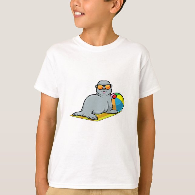 Seal at Sunbathing with Water polo & Sunglasses (Front)