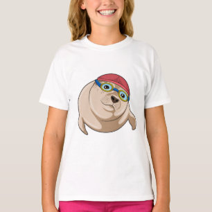 Seal at Swimming with Swimming goggles T-Shirt