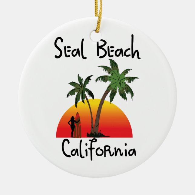Seal Beach California Ceramic Ornament (Front)