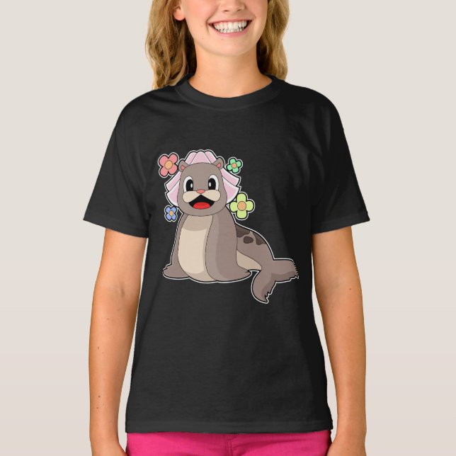 Seal Bride Veil Wedding T-Shirt (Front)