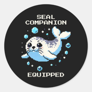 Seal Companion Equipped Pixel Art Seal Retro Vibes