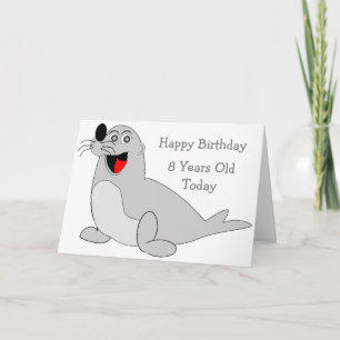 Seal Design Personalised 8th Birthday Card