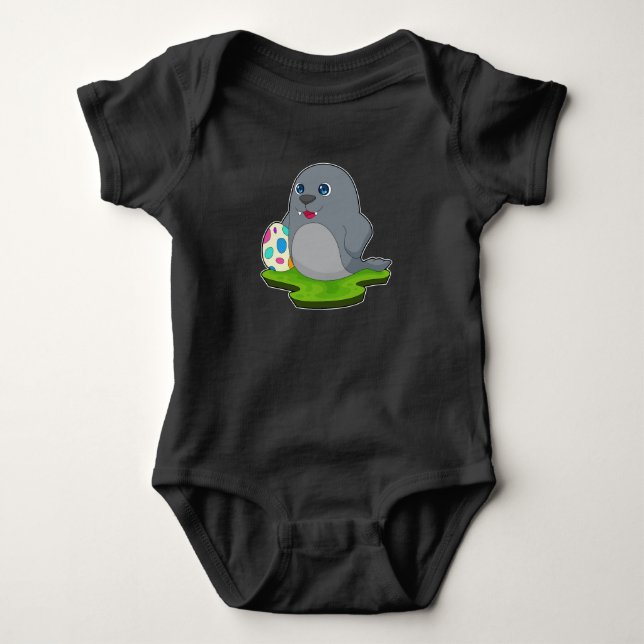 Seal Easter Easter egg Baby Bodysuit (Front)