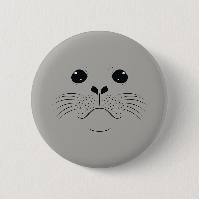 Seal face silhouette 2 inch round button (Front)