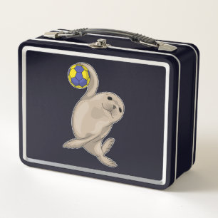 Seal Handball player Handball Metal Lunch Box