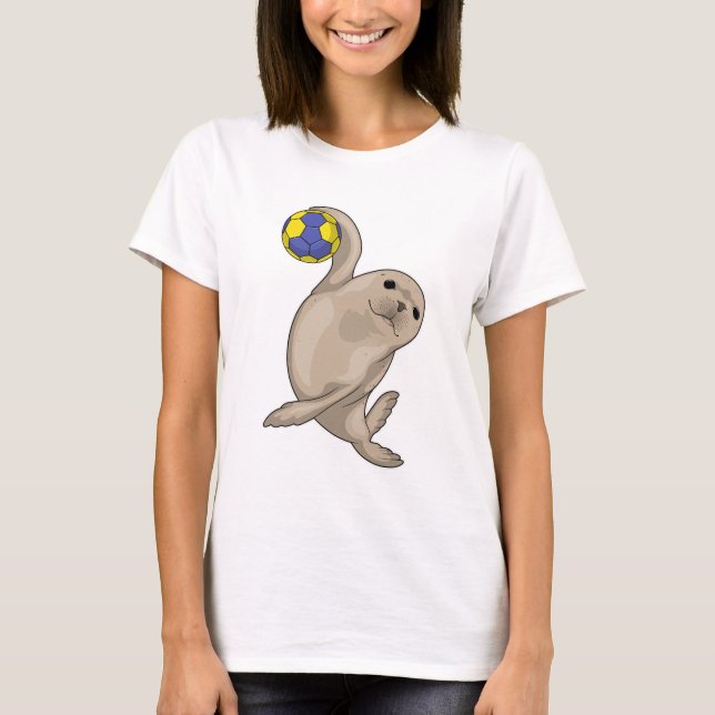 Seal Handball player Handball T-Shirt (Front)