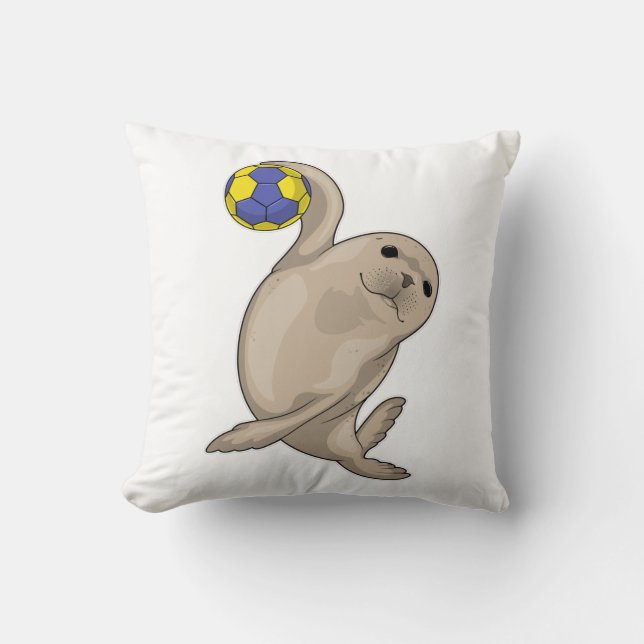 Seal Handball player Handball Throw Pillow (Front)