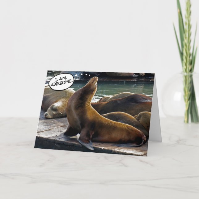 Seal in Awesome Pose Card (Front)