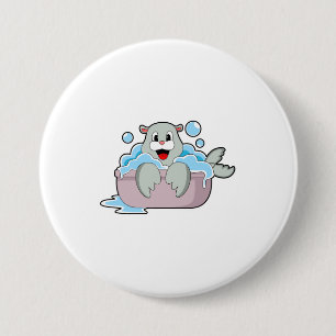 Seal in Bathtub 3 Inch Round Button