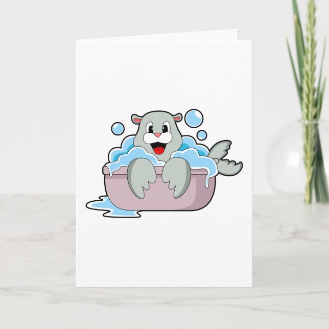 Seal in Bathtub Card (Front)