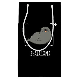 Seal Ion Funny Sea Lion Pun Dark BG Small Gift Bag