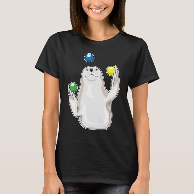 Seal Juggler Juggle T-Shirt (Front)