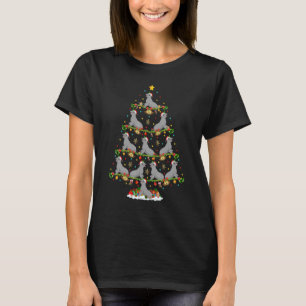 Seal  Lights Xmas Santa Seal Christmas Tree T-Shirt